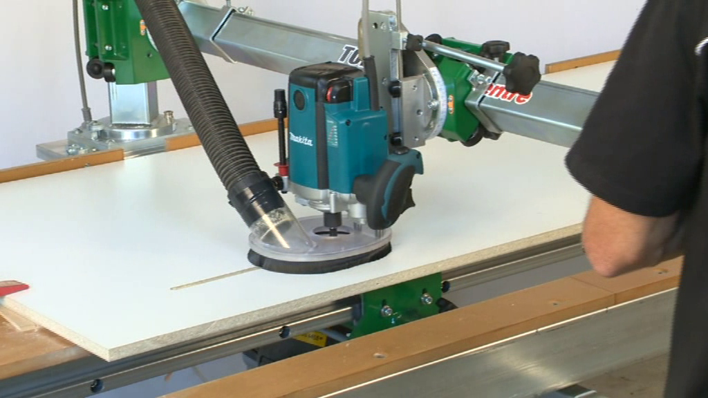 Trenching with a router at a safe distance